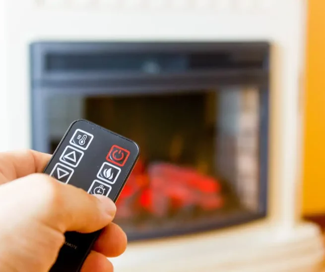 kominek elektryczny sterowany pilotem